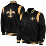 New Orleans Saints Prime Time Twill Satin Varsity Jacket