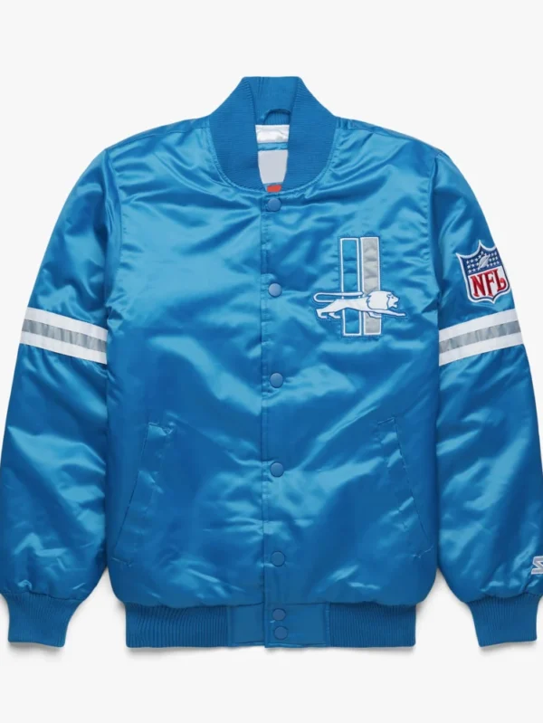 Detroit Lions Pick and Roll Blue Varsity Jacket