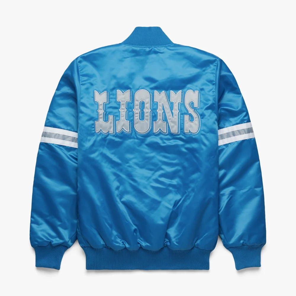 Detroit Lions Pick and Roll Blue Varsity Jacket Detroit Lions Pick and Roll Blue Varsity Jacket