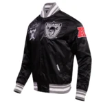 Las Vegas Raiders Retro Black Satin Varsity Jacket