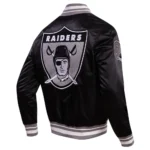 Las Vegas Raiders Retro Black Satin Varsity Jacket