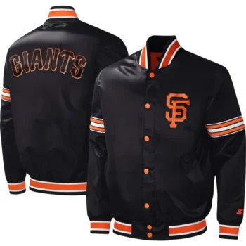 Men's San Francisco Giants Black Satin Varsity Jacket