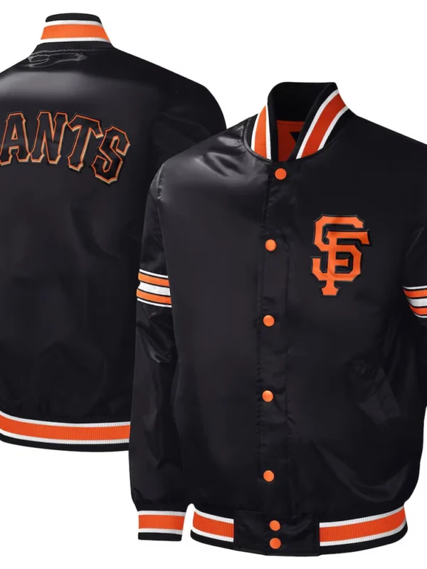 Men's San Francisco Giants Black Satin Varsity Jacket