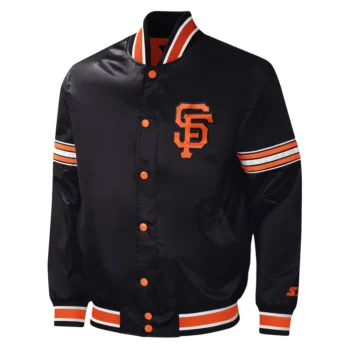 Men's San Francisco Giants Black Satin Varsity Jacket