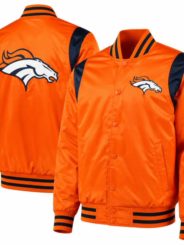 Orange Denver Broncos Champ Satin Varsity Jacket