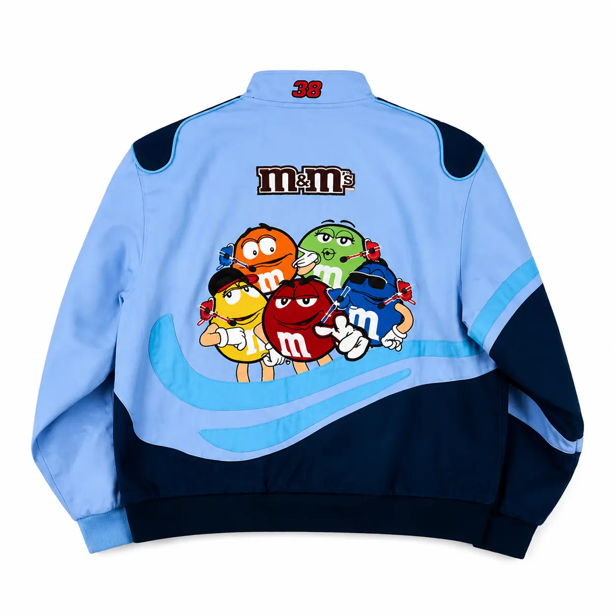 M&M NASCAR Racing Jacket Blue & Dark Navy Varsity
