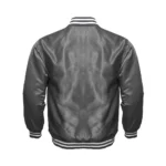 Lightweight Dark Gray Satin Bomber Jacket