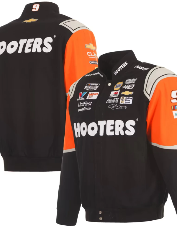 Hooters Chase Elliott NASCAR Jacket Black Orange