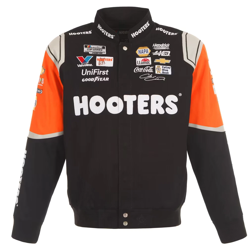 Hooters Chase Elliott NASCAR Jacket Black Orange