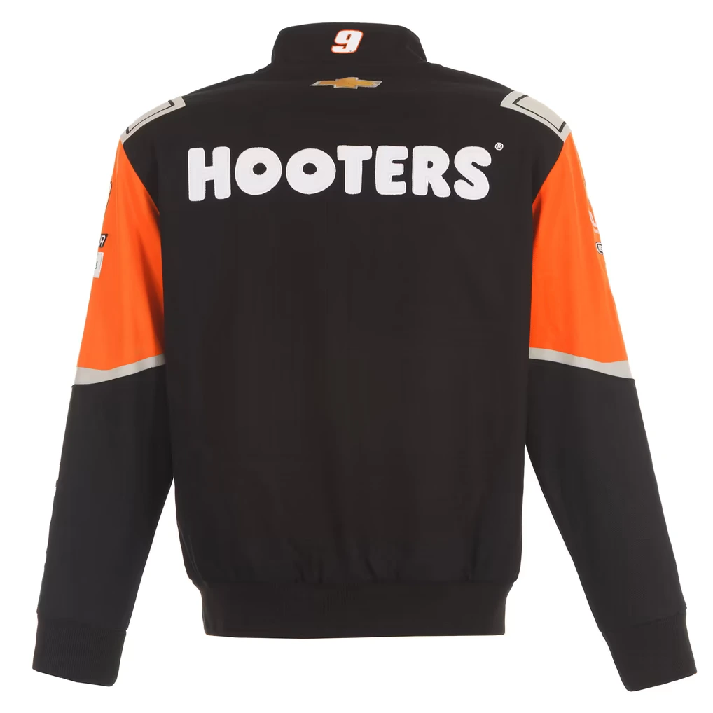 Hooters Chase Elliott NASCAR Jacket Black Orange