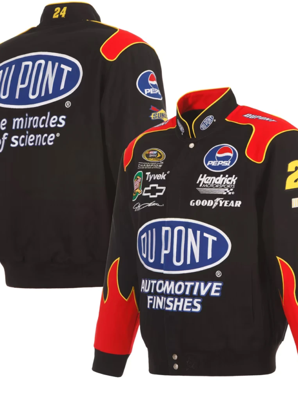 DuPont Jeff Gordon NASCAR Racing Jacket Black Red