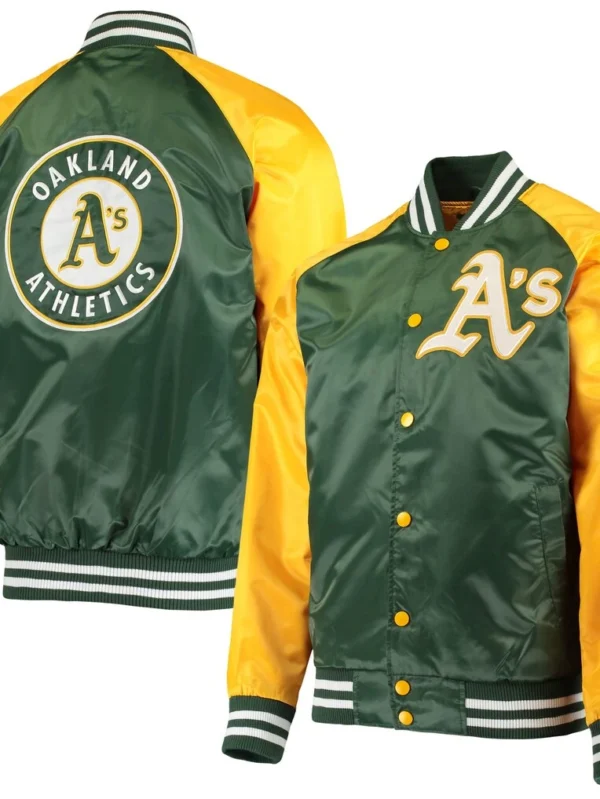 Oakland Athletics Green Lead Off Satin Varsity Jacket