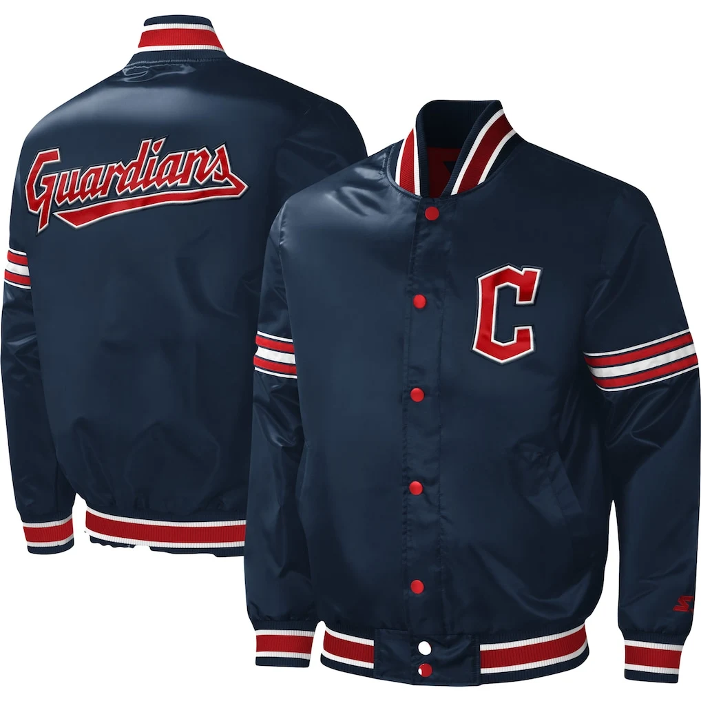 Cleveland Guardians Starter Satin Varsity Jacket