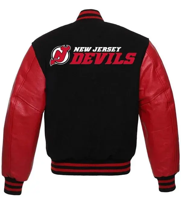 New Jersey Devils Letterman Red Black Jacket