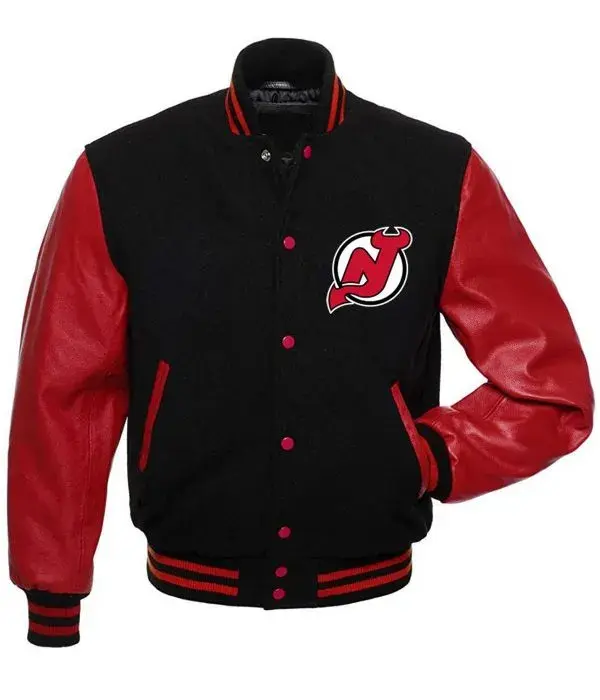 New Jersey Devils Letterman Red Black Jacket