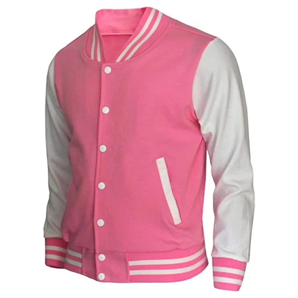 Ladies Pink Fleece Varsity Jacket Ladies Pink Fleece Varsity Jacket