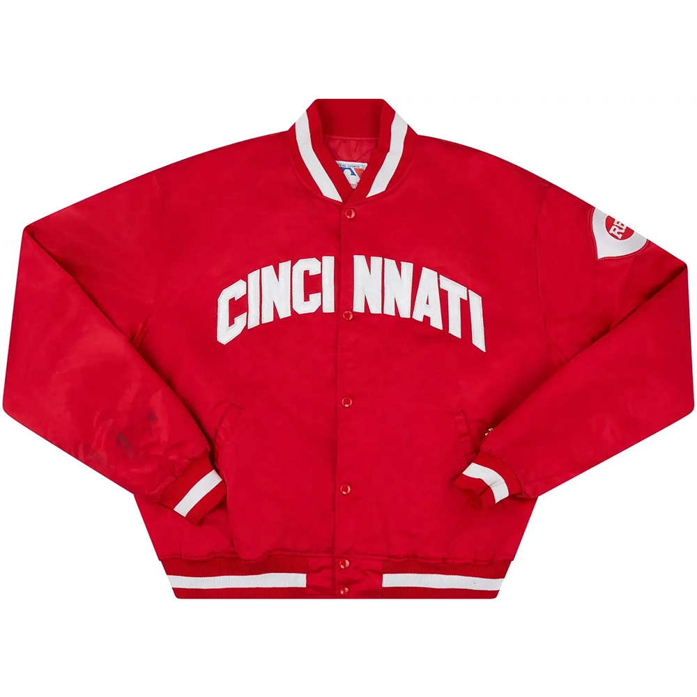 Cincinnati Reds Satin Varsity Jacket Cincinnati Reds Satin Varsity Jacket