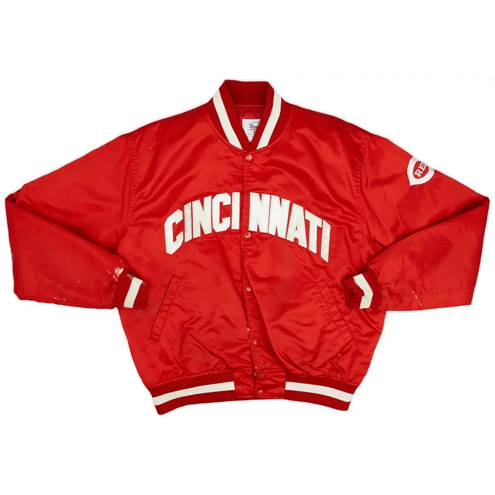 Cincinnati Reds Satin Varsity Jacket Cincinnati Reds Satin Varsity Jacket