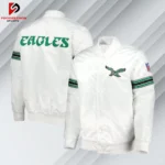 Philadelphia Eagles White Satin Varsity Jacket