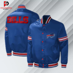 Men's Buffalo Bills Starter Royal Midfield Satin Varsity Jacket