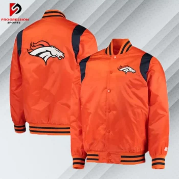 Orange Denver Broncos Champ Satin Varsity Jacket