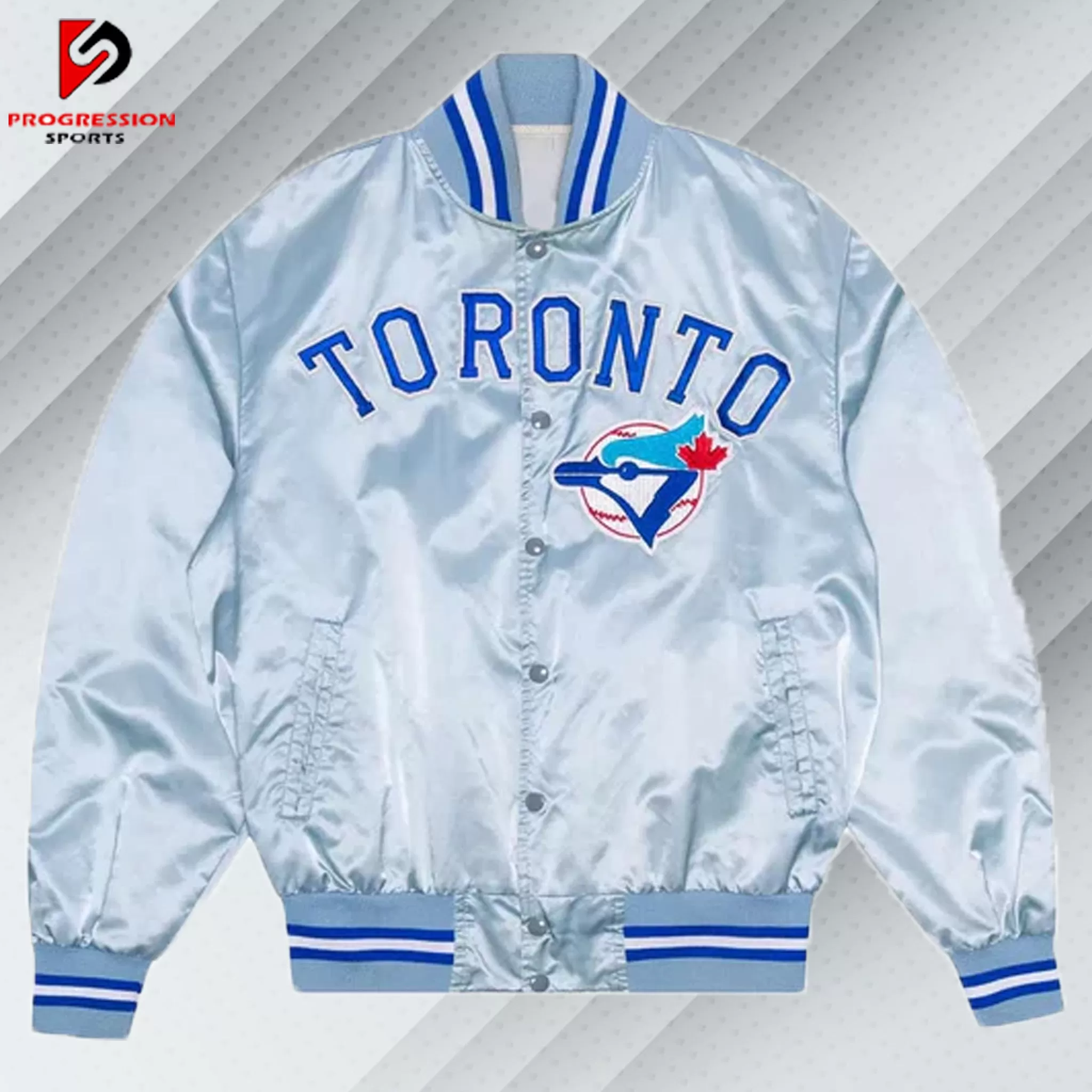 MLB Toronto Blue Jays Blue Satin Jacket for Men & Women MLB Toronto Blue Jays Blue Satin Jacket for Men & Women