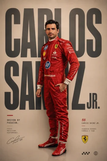 2024 Carlos Sainz Jr. Ferrari F1 Race Suit Las – Vegas GP