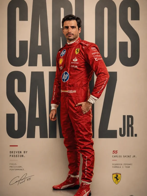 2024 Carlos Sainz Jr. Ferrari F1 Race Suit Las – Vegas GP