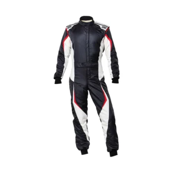 Black White OMP Tecnica Evo Racing Costume