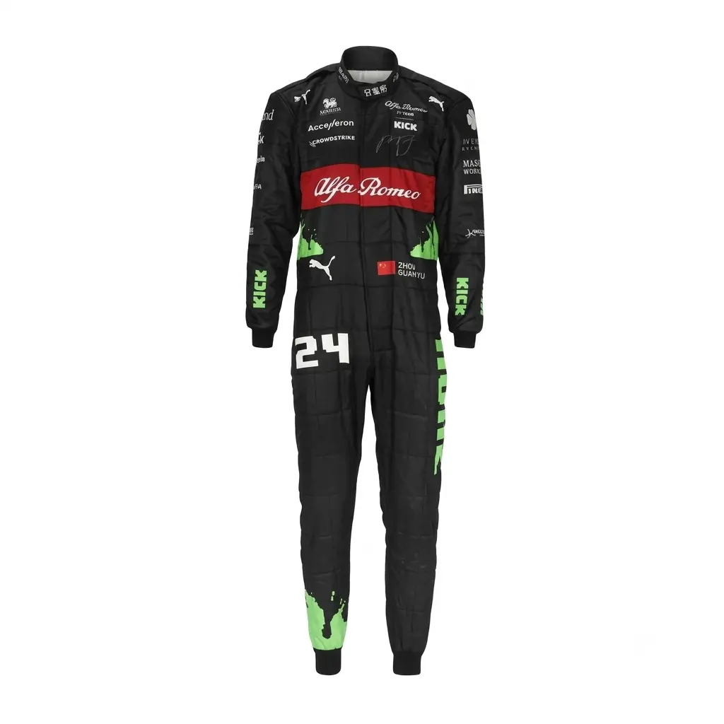2023 Zhou Guanyu F1 Race Suits Belgian GP Alfa Romeo 2023 Zhou Guanyu F1 Race Suits Belgian GP Alfa Romeo