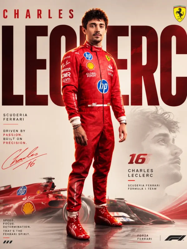 2024 Charles Leclerc F1 Race Suit Replica Las Vegas GP Ferrari