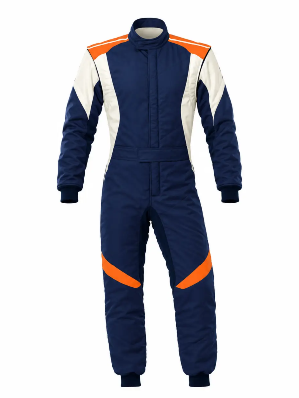 Custom Kart Race Suit Navy Blue And White