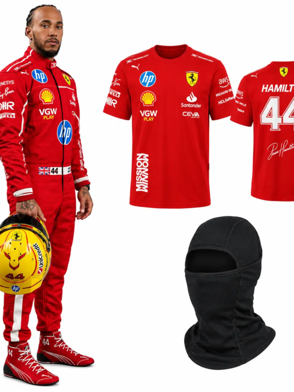 2025 Lewis Hamilton Ferrari F1 Race Suit Kit